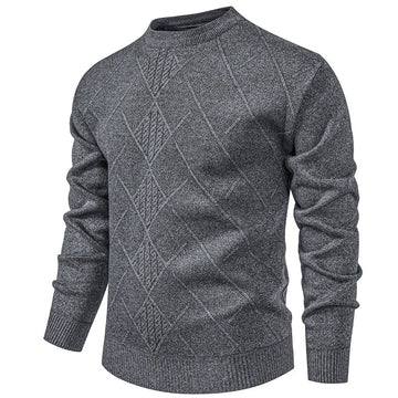 Minimalist Diamond Texture Knit Pullover